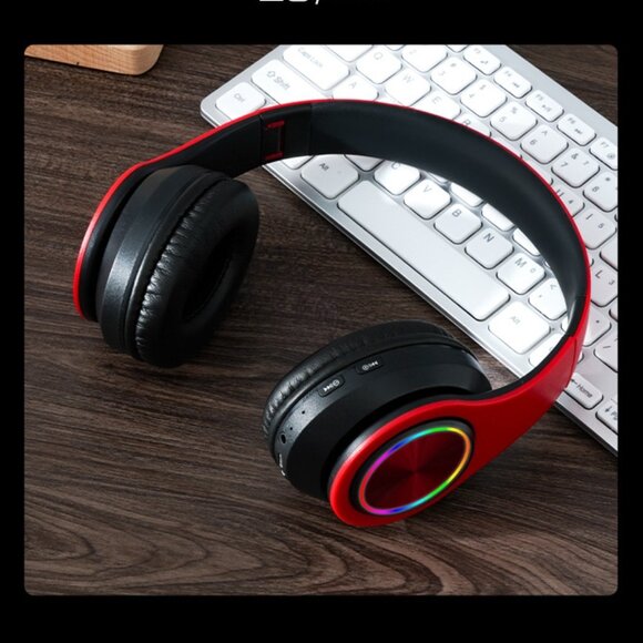 B39 Luminous Wireless Headset Game Call Folding Card Headset Bluetooth Headset - Picture 2 of 10